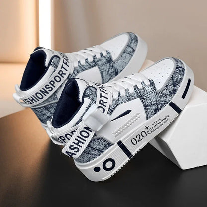 Boy High Top Sport Shoes for Kids, Fashionable Gym Sneakers - Hiccupzz