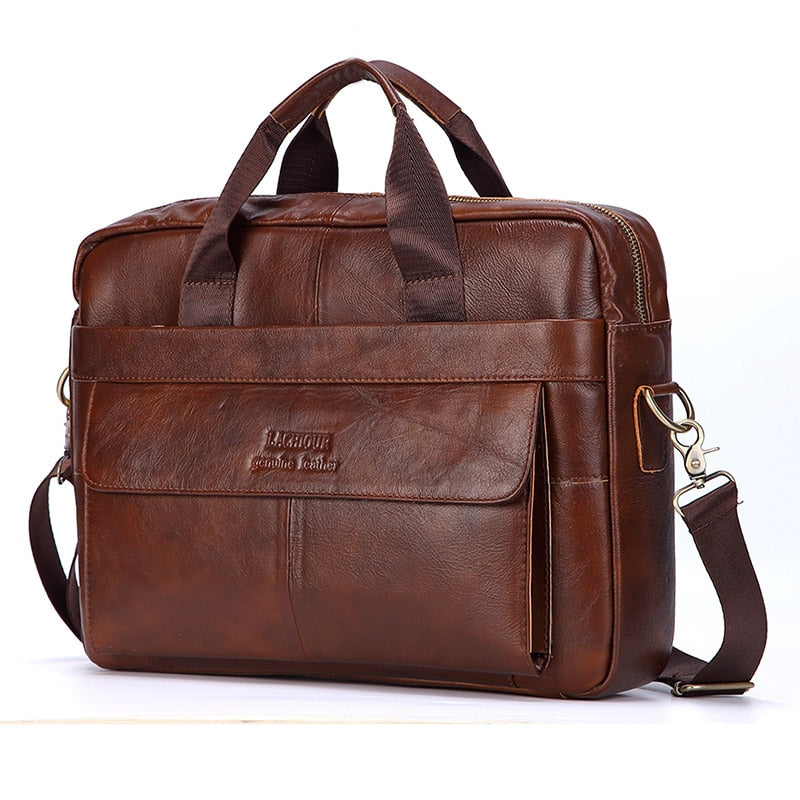 Bolsos de mano de piel auténtica para hombre