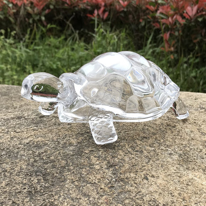 Crystal Turtle Figurine Miniature Tortoise Statue Chinese Lucky Feng Shui Ornament for Home Office Desk Decoration Accessories - Hiccupzz