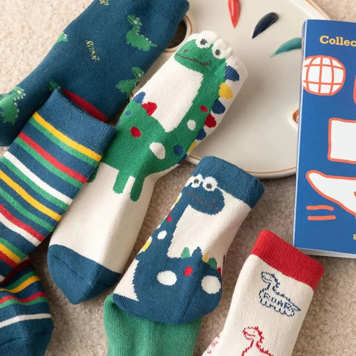 5 Pairs Winter Baby Socks - Warm Cotton Cartoon Socks for Kids, Thicken Socks for Girls and Boys