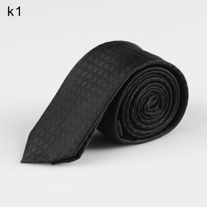 New Men's Casual Slim Ties Classic Polyester Woven Party Neckties Fashion Plaid Dots Man Neck Tie For Wedding Business Male Tie - Hiccupzz