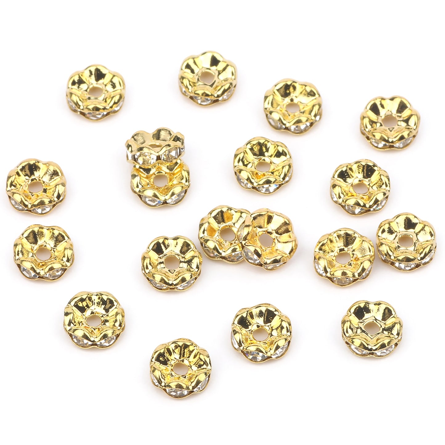 50pcs/lot  Crystal Round Loose Spacer Beads for DIY Making Bracelet Necklace Accessories