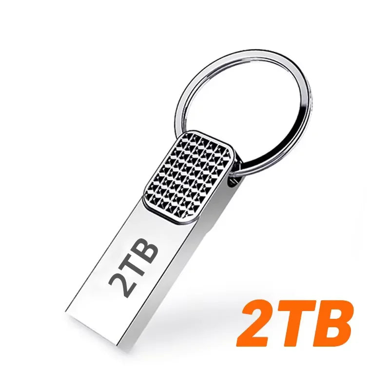 2TB Metal USB 3.2 Flash Drive – High-Speed Type-C Pen Drive, 1TB/512GB/128GB Mini Key Design for Phone & PC