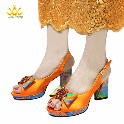 Appliques Specials Italian Design Nigerian Women Shoes Matching Bag Set in Red Color INS Hot Sale Sandals - Hiccupzz