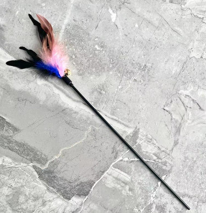 Funny Kitten Cat Teaser Interactive Toy Rod with Bell and Feather Toys for Cats Teaser Interactive Toy Rod Pet Cats Toys Stick - Hiccupzz