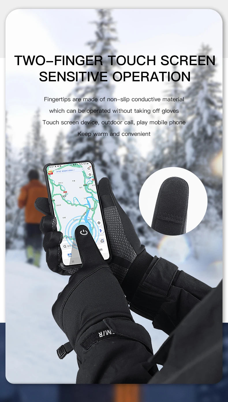 Winter Cycling Gloves - Touch Screen Waterproof Motorcycle Gloves