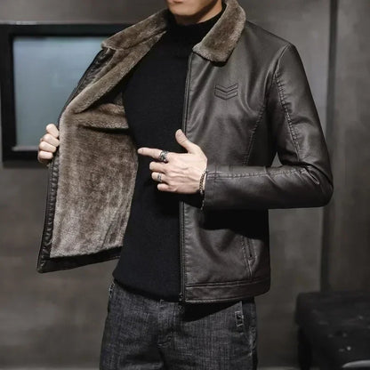 Men's Vintage Brown Leather Jacket - Hiccupzz