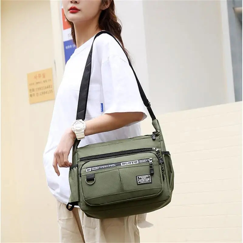 Men's Messenger Bag - Small Waterproof Oxford Crossbody Sling Pack