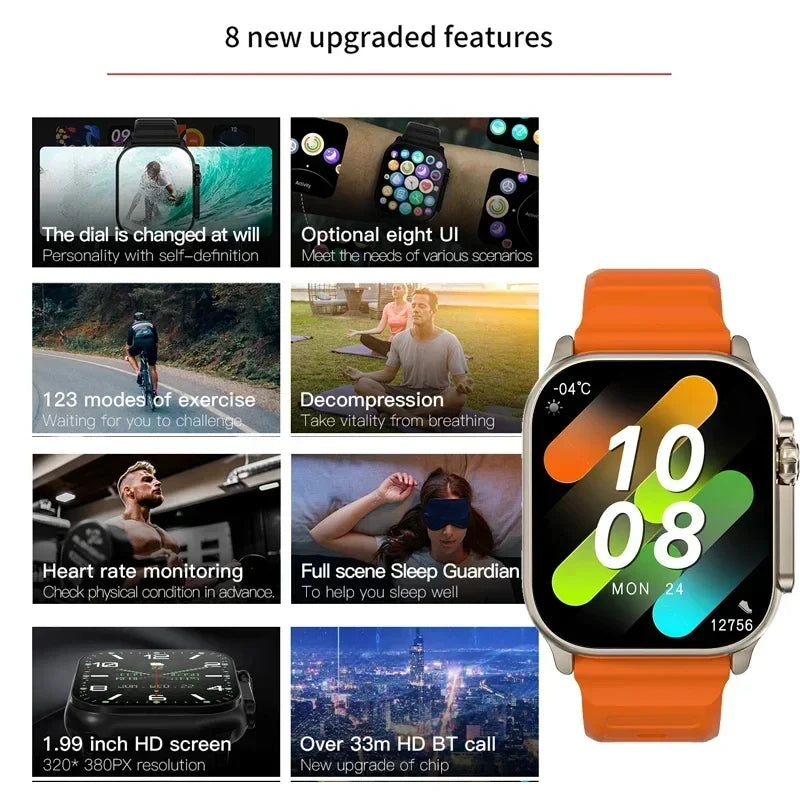 T900 Ultra Smartwatch - Bluetooth Talk, Message Alert, Heart Rate Monitor, Sports Watch for Android & iOS