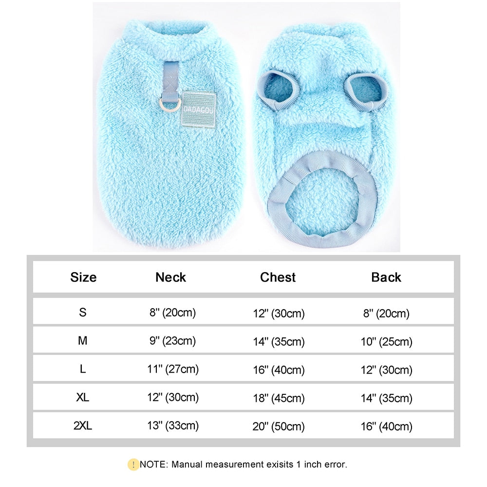 Soft Coral Fleece Pet Clothes Warm Dog Vest Coat Cute Puppy Sweater Cat Apparel For Chihuahua Yorkie Terrier Shih Tzu Pet Outfit