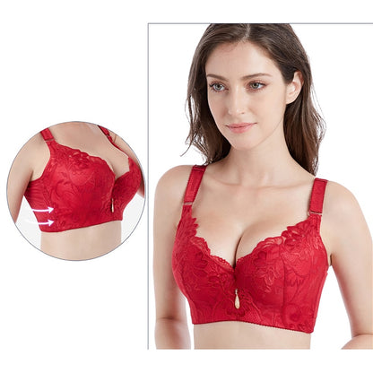 FallSweet  Push Up Lace Bras for Women Sexy Plus Size Brassiere Comfort Underwear Female wide straps on the back sutian feminino - Hiccupzz