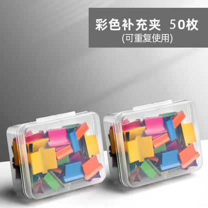 Mini Traceless Reusable Hand Clamp Push Stapler Paper Book File Office School Student Binder Binding Tools Supplies accessories - Hiccupzz
