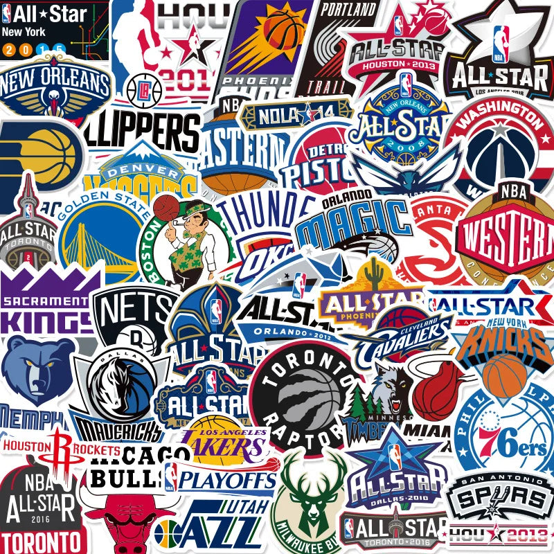 NBA Basketball Stickers Star Team Hall of Fame Notebook Desktop Computer Luggage Cup DIY Decoration Sticker Waterproof LOGO