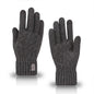 Men's Winter Touch Screen Gloves - Warm Wool Knitted Gloves with Fleece Lining for Cold Weather