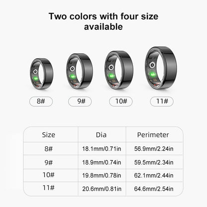 R02 Smart Ring Multifunctional Tracker - Step, Heart Rate, Blood Oxygen, Sleep, Fitness - Waterproof for Men & Women - Hiccupzz