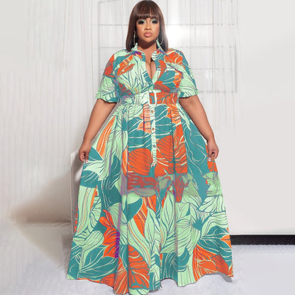 5XL Plus Size Blouse Maxi Dress For Women Summer - Hiccupzz