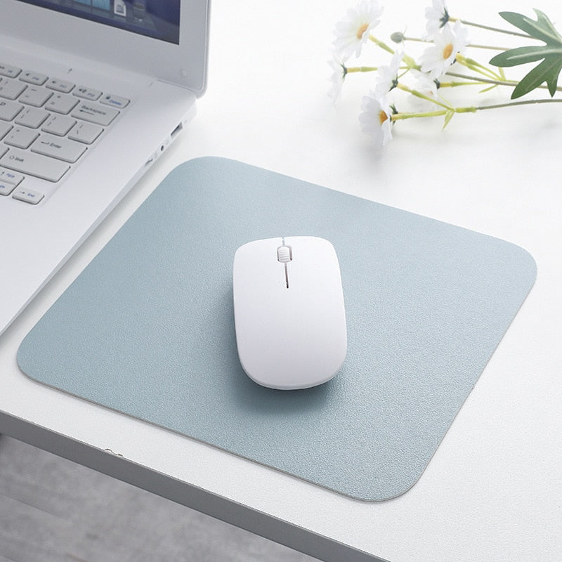 Waterproof PU Leather Mouse Pad Gaming Mouse Pad Simple Solid Color Antislip Computer Desk Accessories School Office Accessories