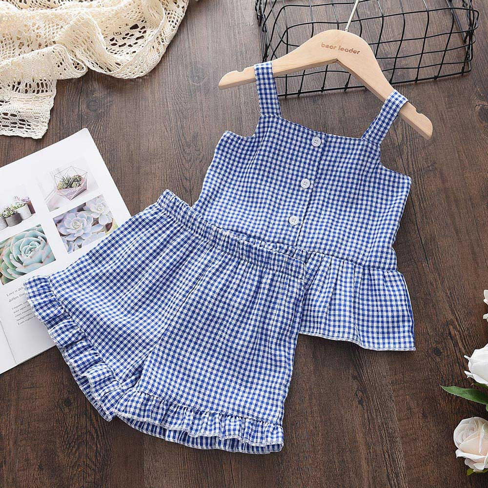 Kids Girls Clothing Sets Summer New Style Brand  Baby Girls Clothes Short Sleeve T-Shirt+Pant Dress 2Pcs Children Clothes Suits