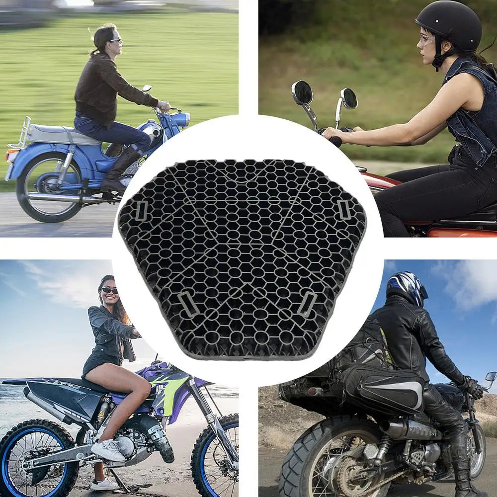 Comfortable Motorcycle Seat Shock Absorption Pad - 3D Honeycomb Breathable Cushion for Riding & Cycling Accessories