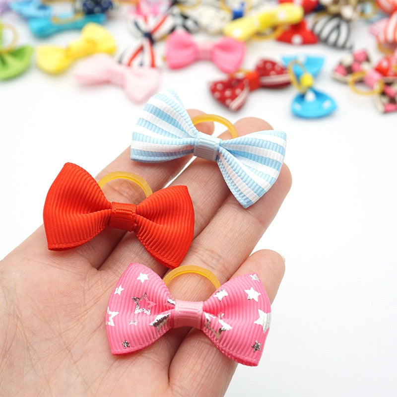 100 pieces Pet Ribbon Hair Accessories