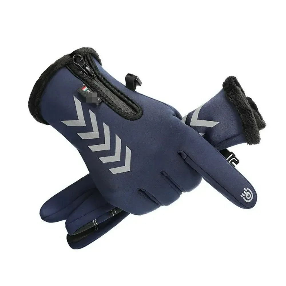 Men's Winter Waterproof Cycling Gloves - Touch Screen, Fleece, Non-slip, Warm Full Finger Gloves