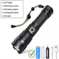 High Power XHP100 Led Flashlight Rechargeable 4 Core Torch Zoom Usb Hand Lantern For Camping, Outdoor & Emergency Use - Hiccupzz