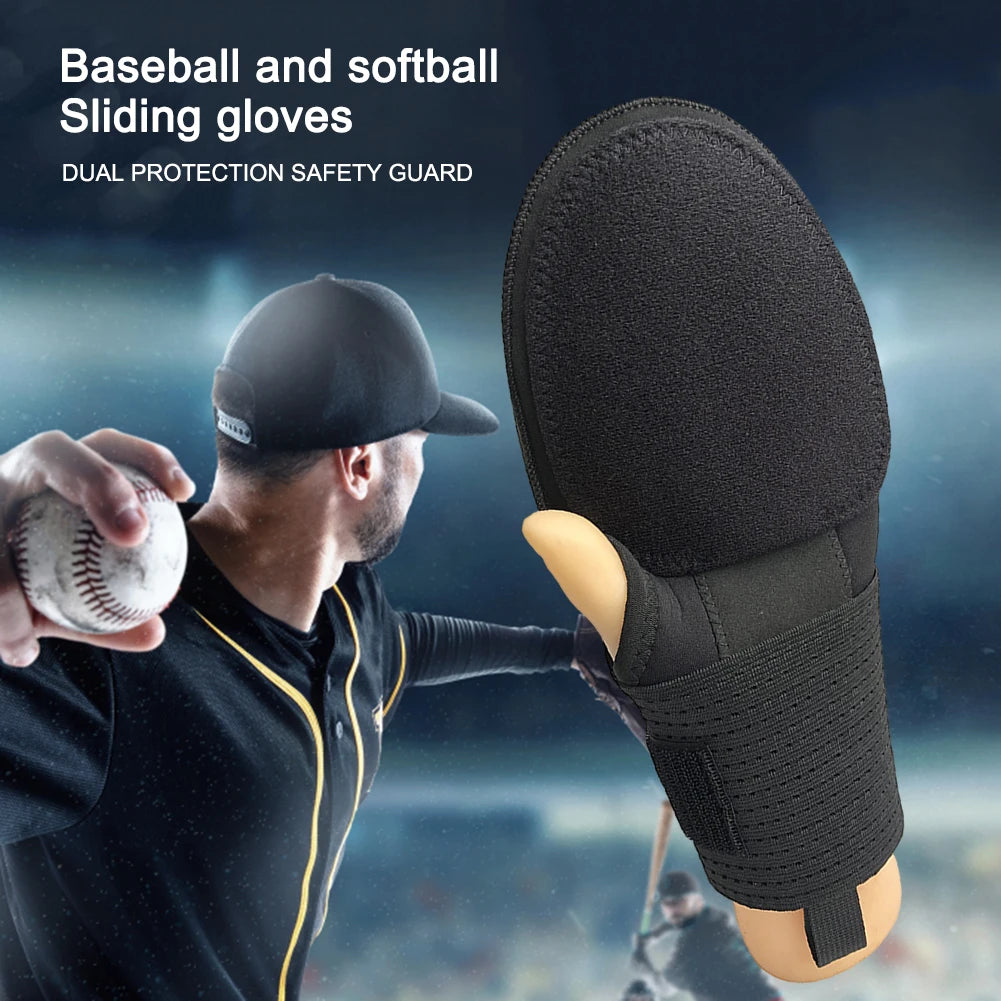 1Pc Baseball Sliding Gloves Breathable Baseball Mitt Wrist Support Hand Protection Right & Left Hand for Outdoor Sports