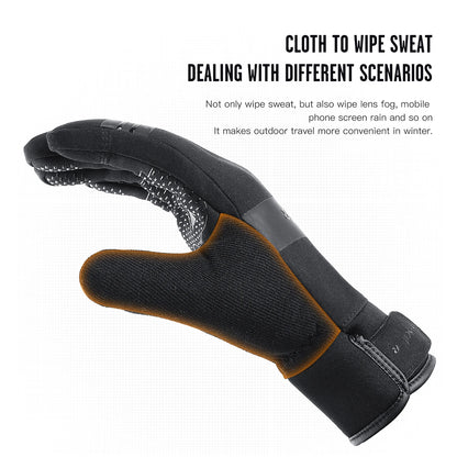 3M Black Waterproof Winter Gloves - Warm Cycling, Outdoor Sports