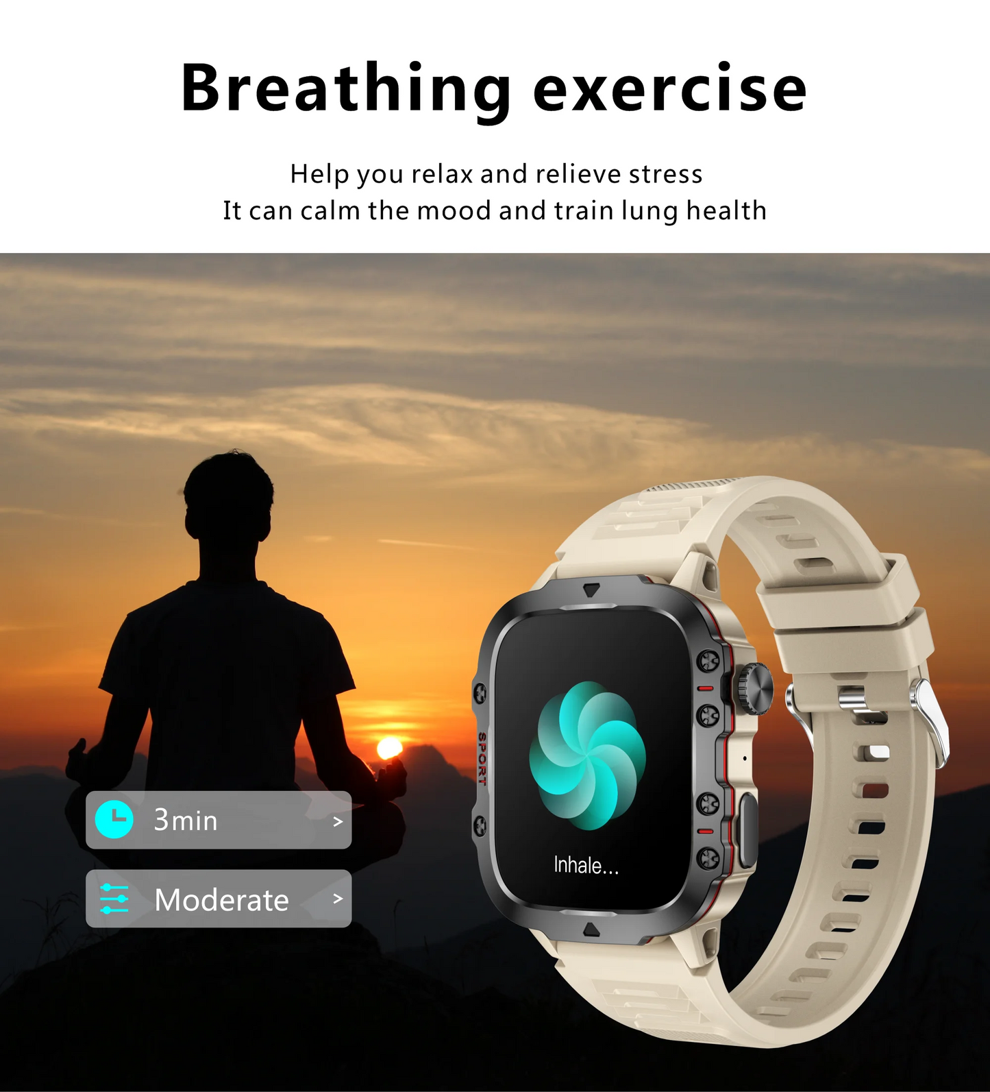 Xiaomi Military Smart Watch for Men - 1.96'' IP68 5ATM Outdoor Sports Fitness Tracker with BT Call & Health Monitor