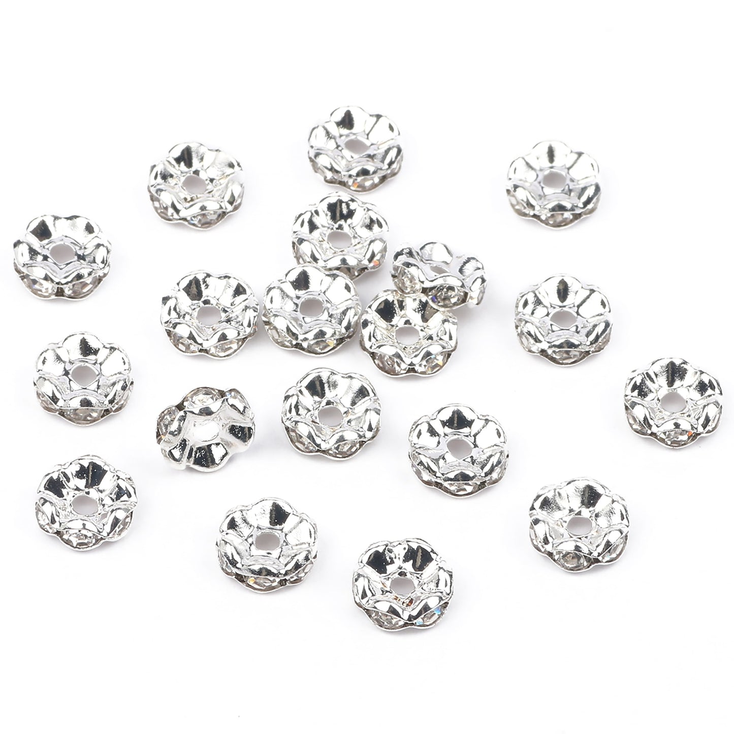 50pcs/lot  Crystal Round Loose Spacer Beads for DIY Making Bracelet Necklace Accessories