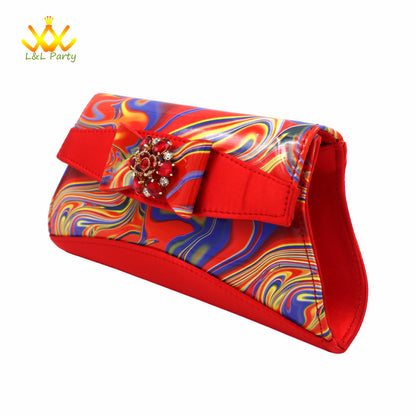 Appliques Specials Italian Design Nigerian Women Shoes Matching Bag Set in Red Color INS Hot Sale Sandals - Hiccupzz