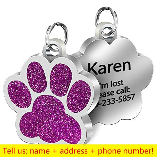 Personalized Engraving Pet Cat Name Tags Customized Dog ID Tag Collar Accessories Nameplate Anti-lost Pendant Metal Keyring - Hiccupzz