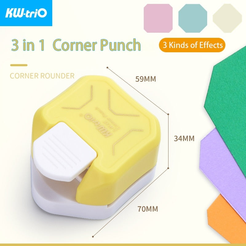 3-in-1 Corner Rounder border punches for scrapbooking