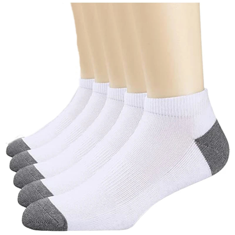 10 Pairs Breathable Cotton Sports Socks - Bamboo Fiber Sweat-Absorbing Deodorant Socks