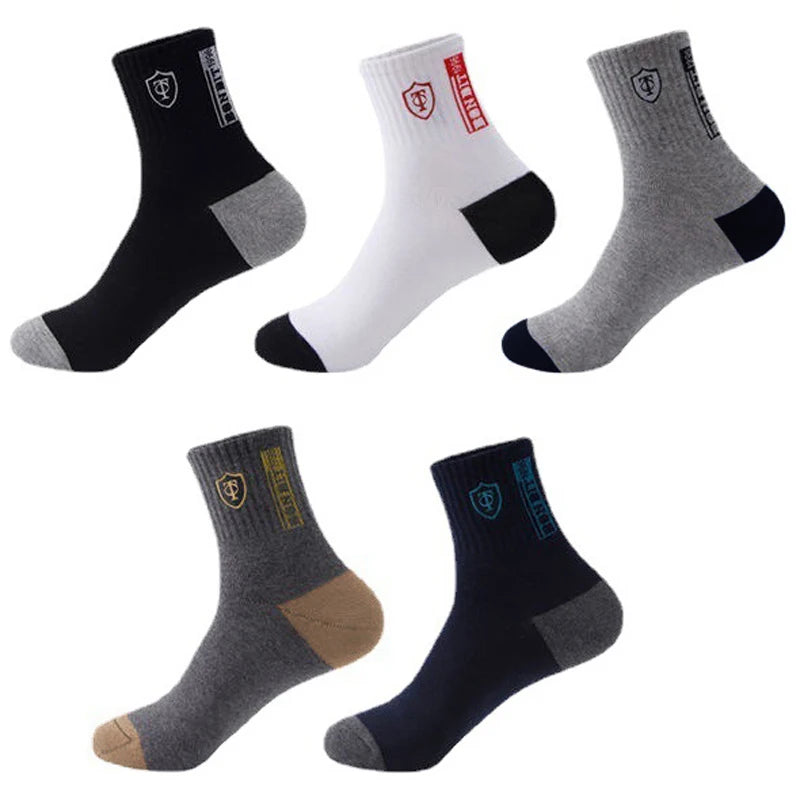 10 Pairs Breathable Cotton Sports Socks - Bamboo Fiber Sweat-Absorbing Deodorant Socks