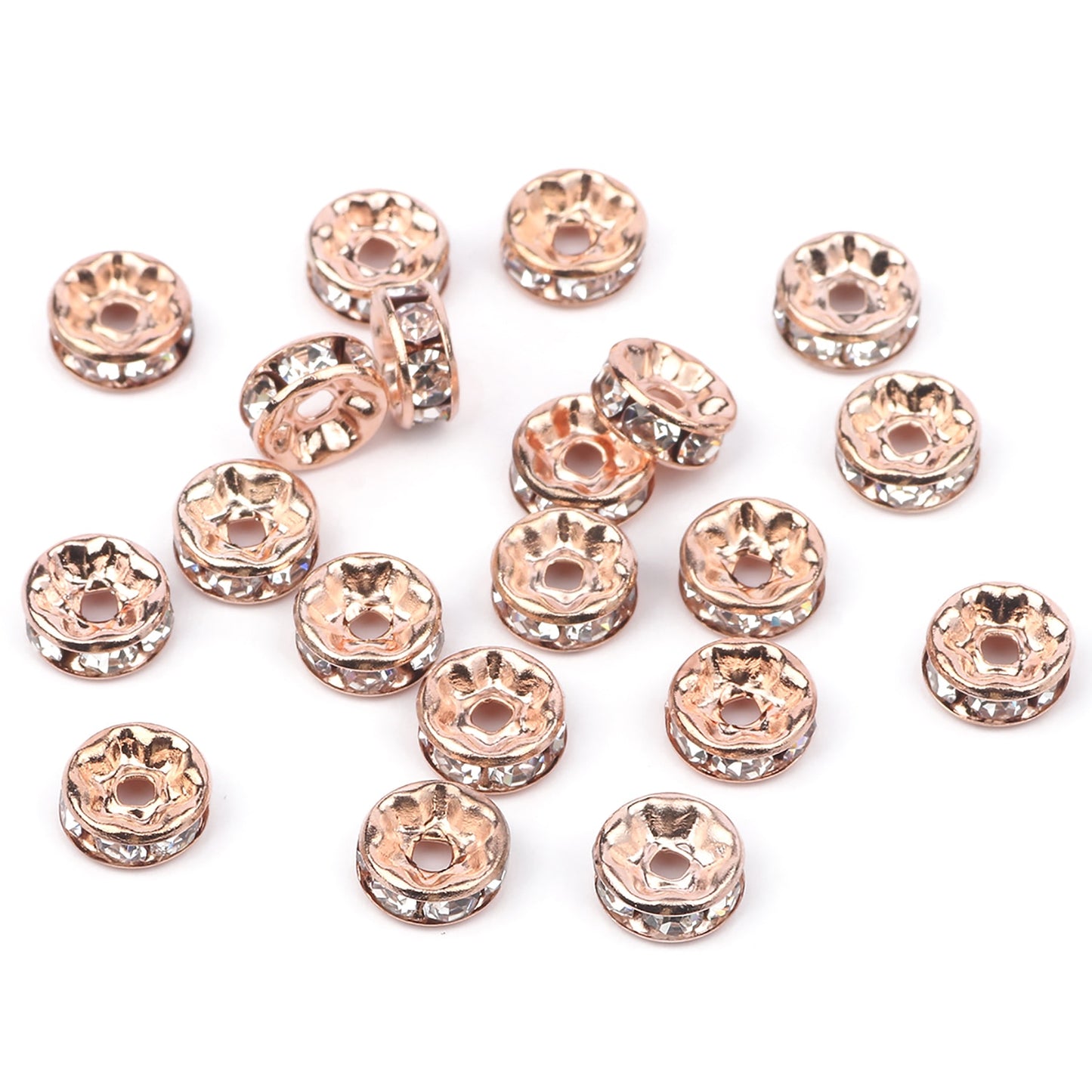 50pcs/lot  Crystal Round Loose Spacer Beads for DIY Making Bracelet Necklace Accessories