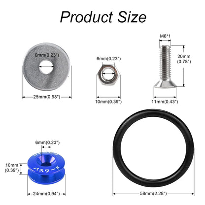 Aluminum Universal Quick Release Fasteners Bumper Fender Washers For Honda Civic Kia Mitsubishi Detachable Screws - Hiccupzz