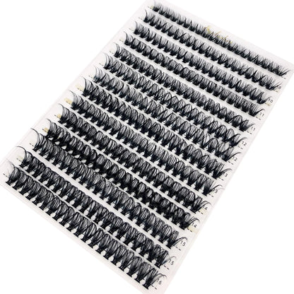 Mixed Tray Individual Lashes (30D, 40D, 60D, 80D) - 3D Russian Volume Eyelashes, Soft Natural Mink Lash Clusters, False Eyelashes - Hiccupzz