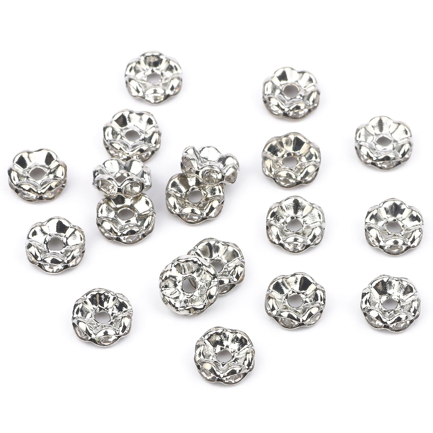 50pcs/lot  Crystal Round Loose Spacer Beads for DIY Making Bracelet Necklace Accessories