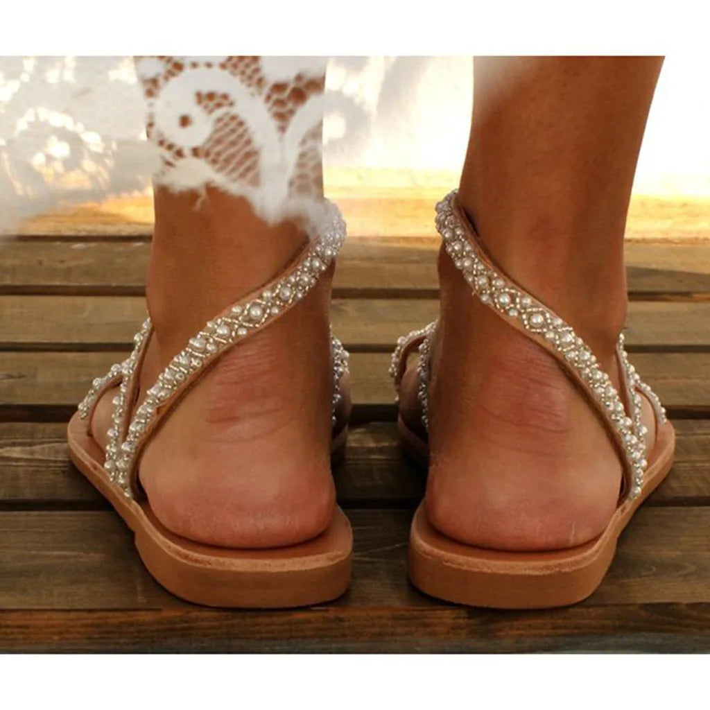 Comemore Sandals For Women Sexy Ladies Flat Shoes Woman Sweet Bohemian Sandal Summer Flip Flops Beach Wedding Bride Fashion 2022