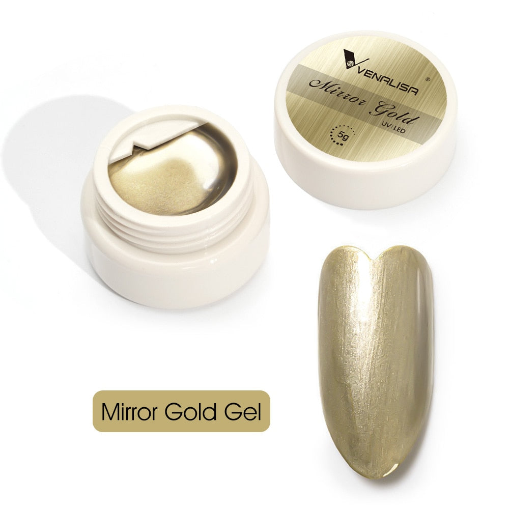 5ml New UV Metallic Gel Silver Gold Mirror Effect  Reinforce Keep Nail C Arc UV Construction