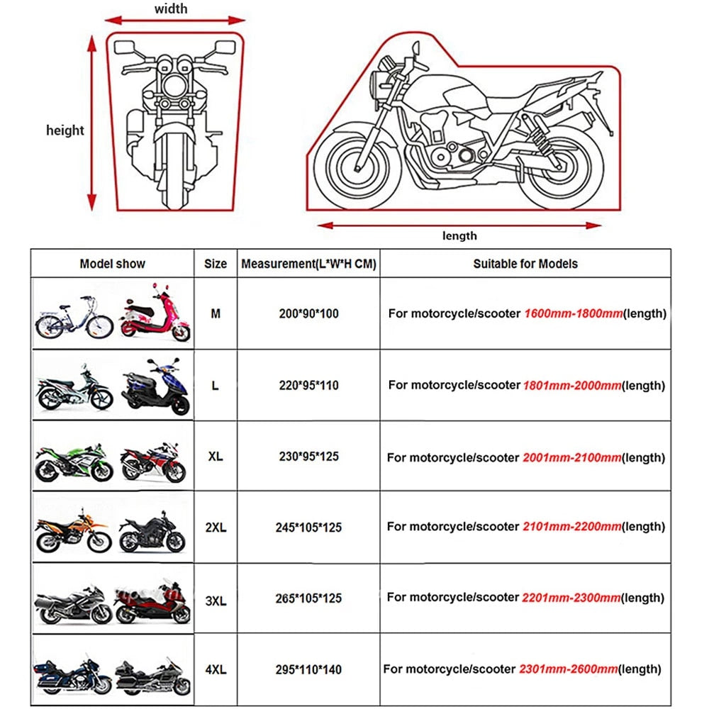 Thick Oxford Motorcycle Waterproof Cover Universal