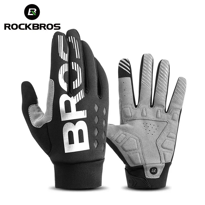 Cycling Gloves - Touch Screen Waterproof MTB Bike Gloves, Thermal Warm for Winter & Autumn Sports