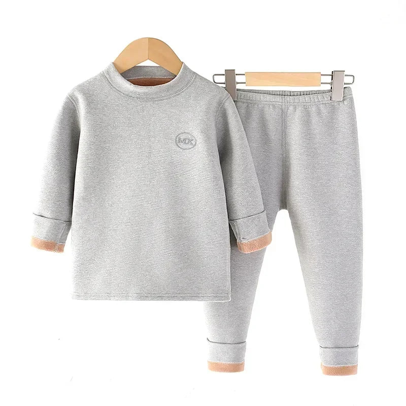 2-Piece Thermal Underwear Set for Boys - Fleece, 37°C Constant Temperature Warm, Winter Clothes for Children and Teenagers, Long Johns