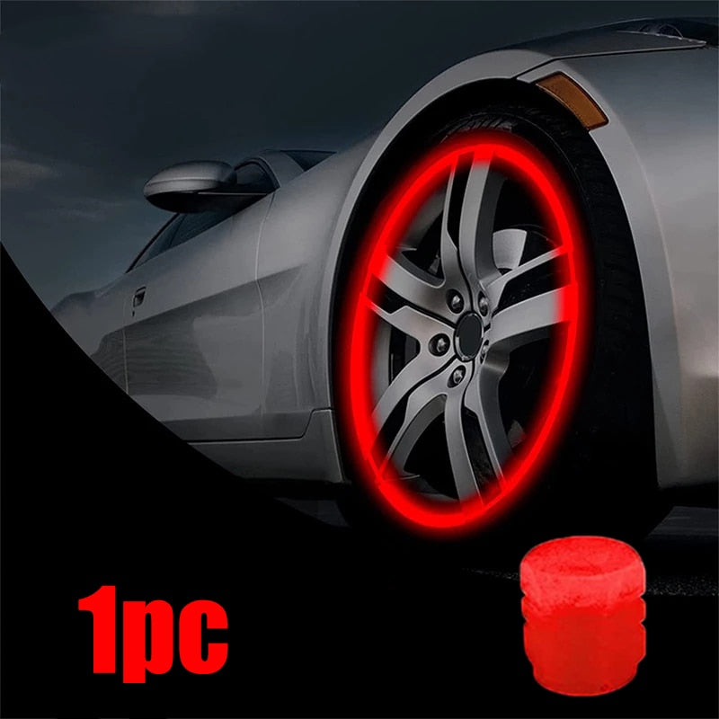 12Pcs Car Luminous Tire Valve Caps Fluorescent