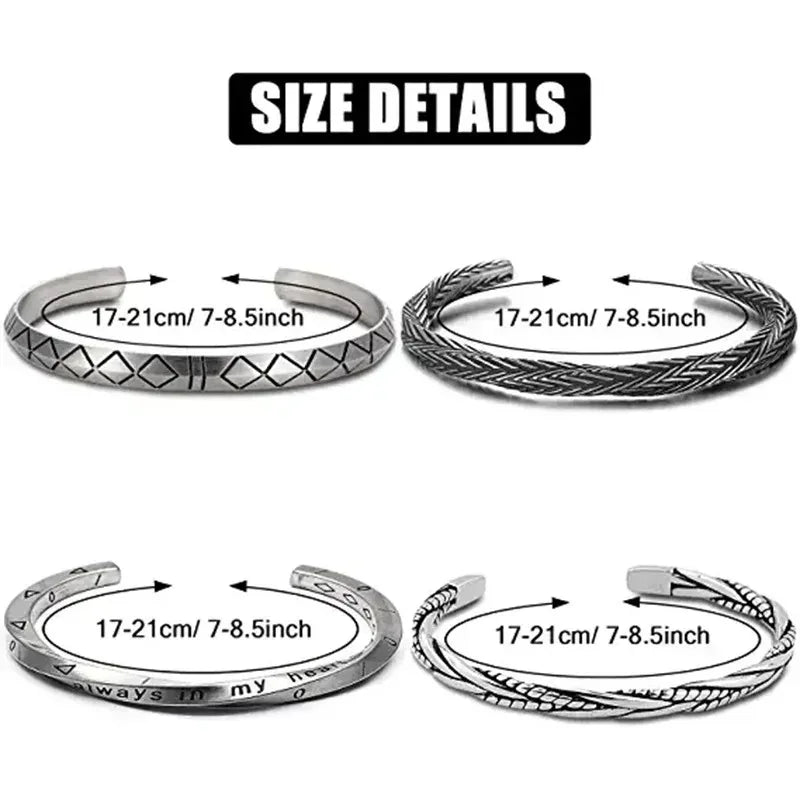 2024 New Simple Twisted Stainless Steel Open Bangles for Men Delicate Silver Color Cuff Bracelet Fashion Party Jewelry