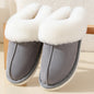 Winter suede fur mouth cotton slippers