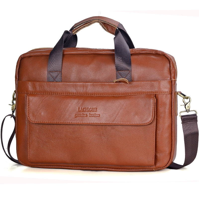 Bolsos de mano de piel auténtica para hombre