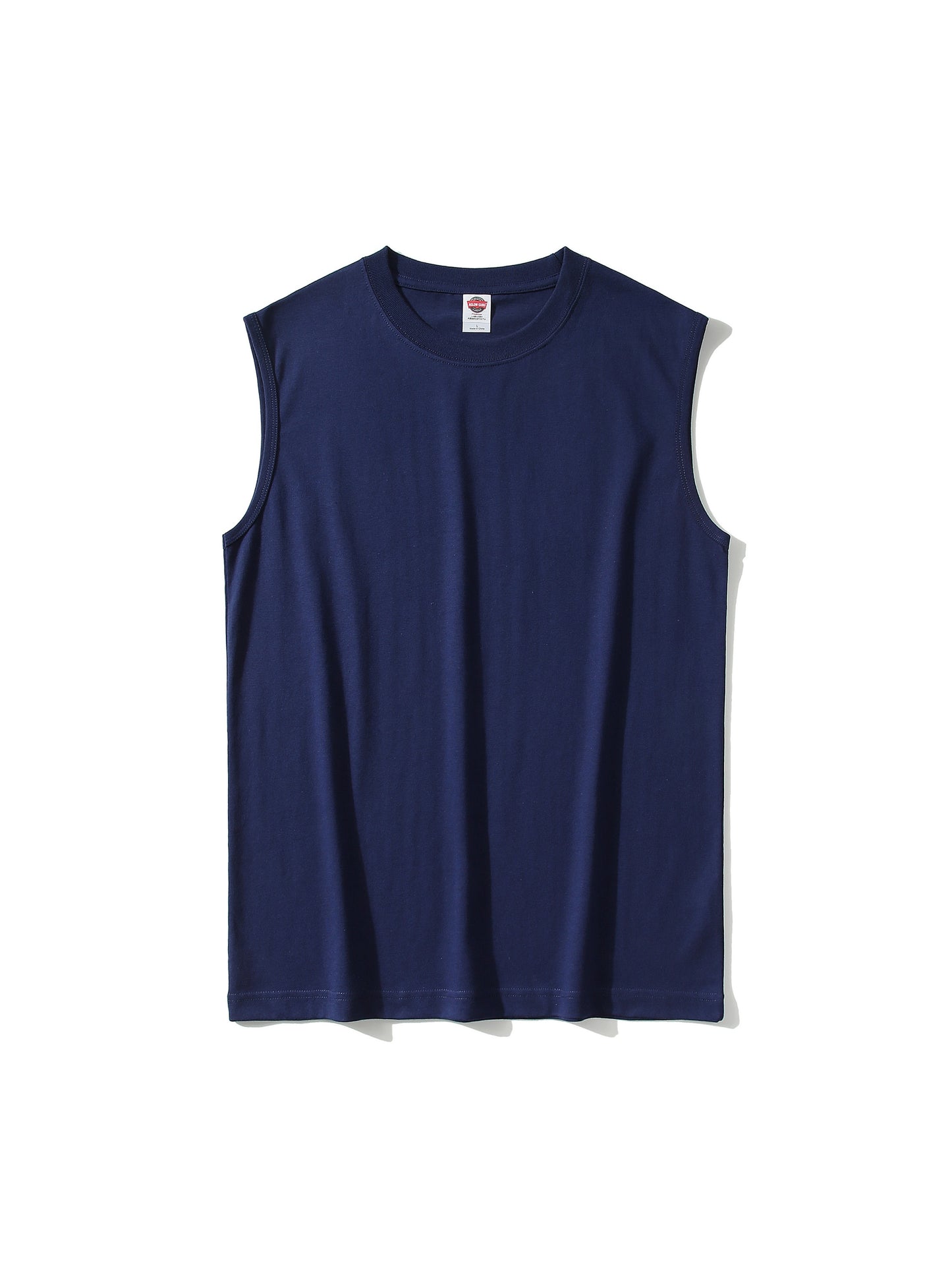 Men's 100% Cotton Solid Tank Top, Active Crew Neck Sleeveless Top, Men's Clothing For Summer Outdoor