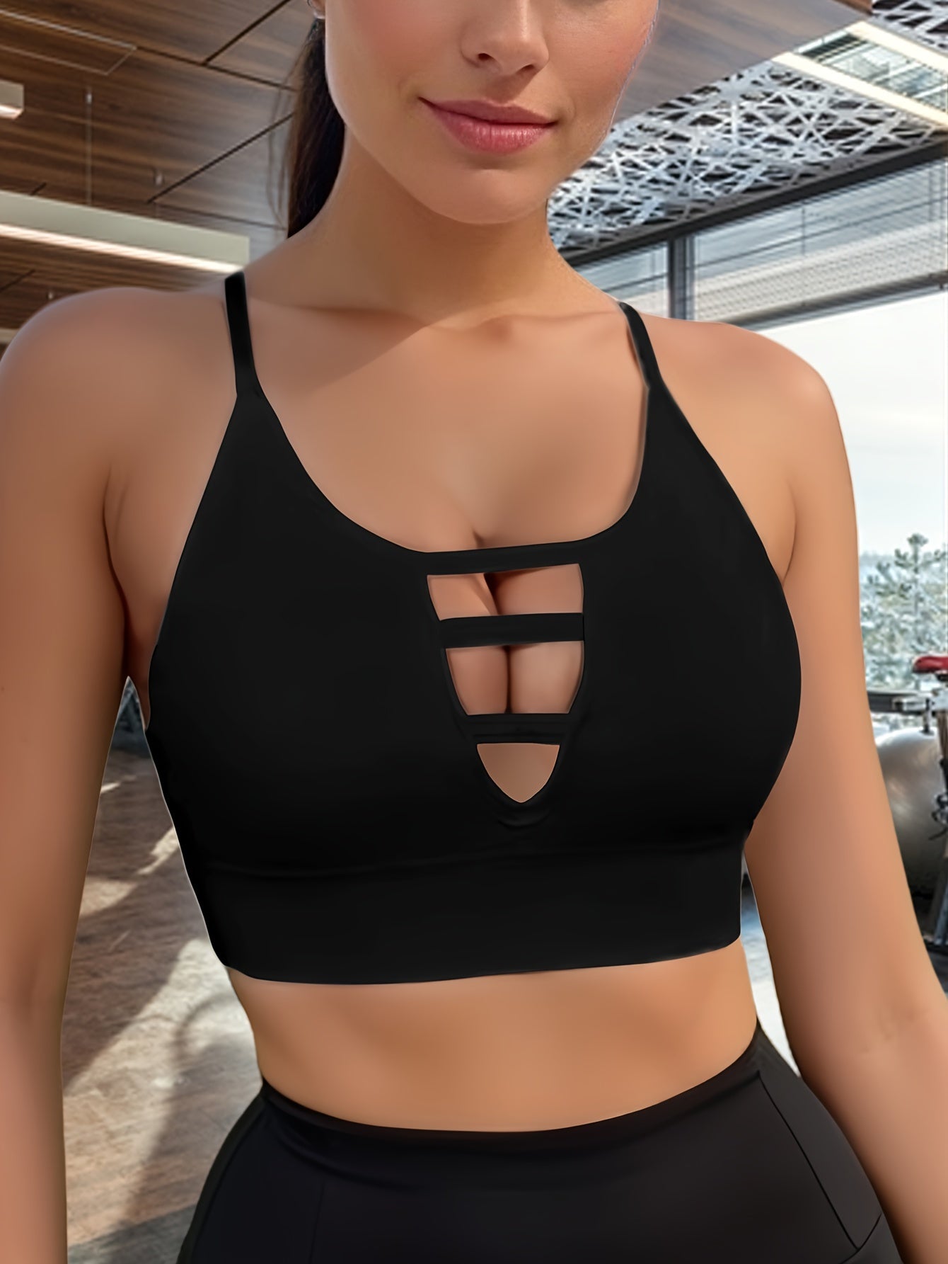 Women's Cut-Out Front High-Elastic Sports Bra